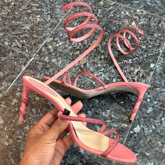 René Caovilla PINK Serpenti Heels - Picture 1 of 10